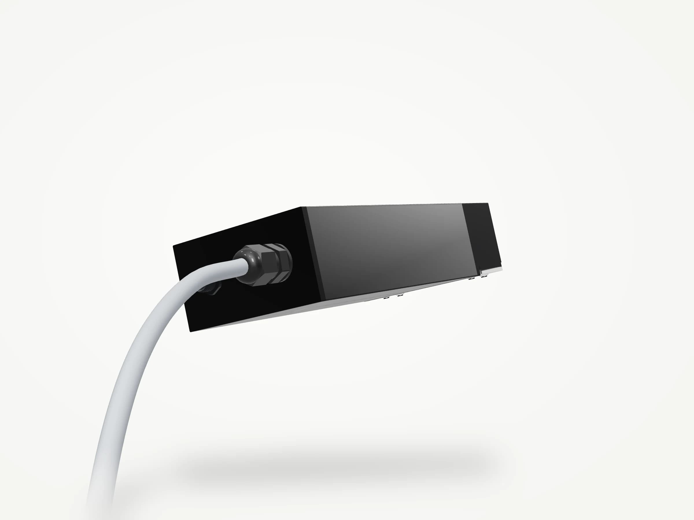 Camera v2 from the rear, with the cable gland and its single cable