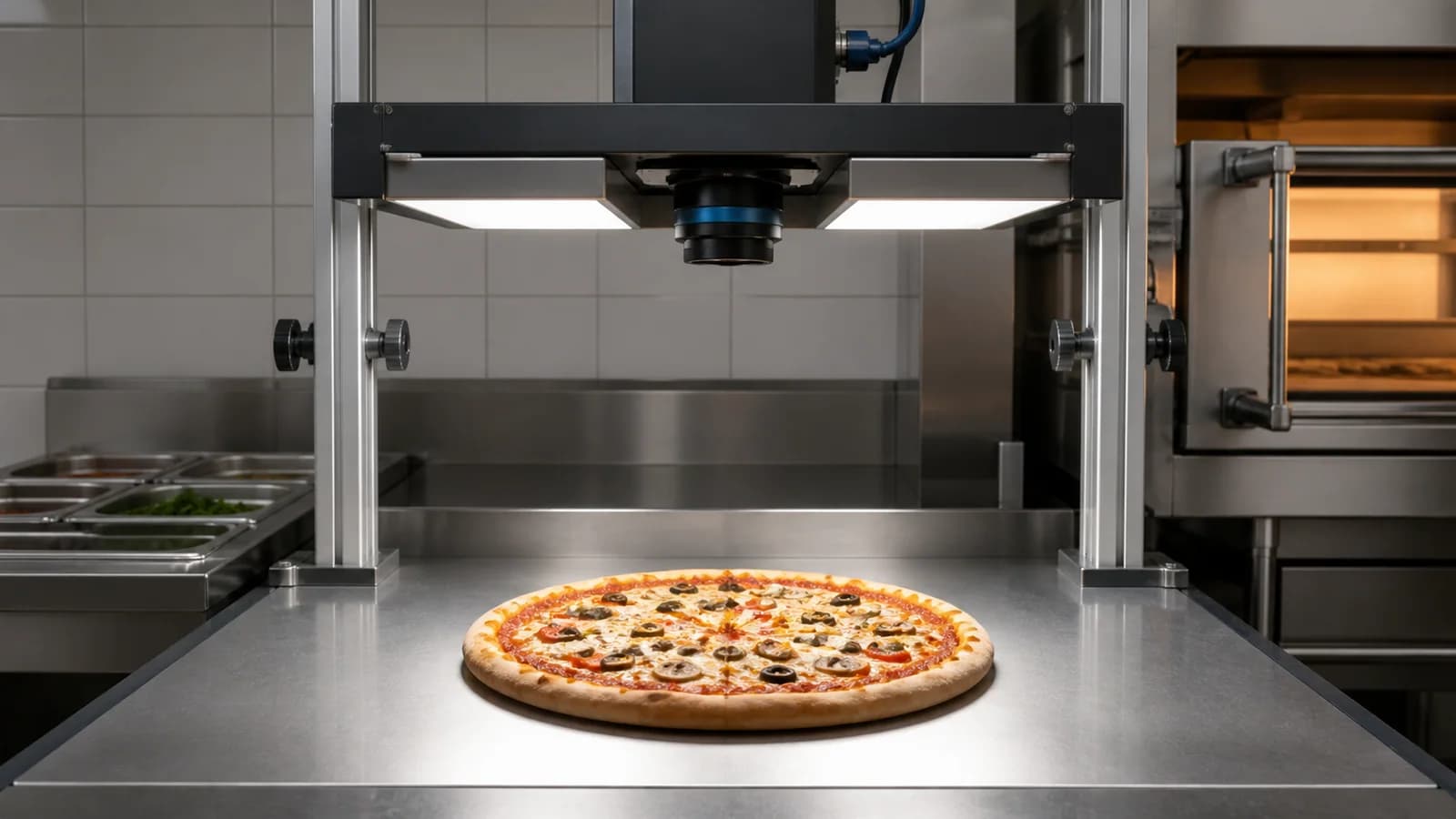 Presentation environment for an industrial pizza inspection station