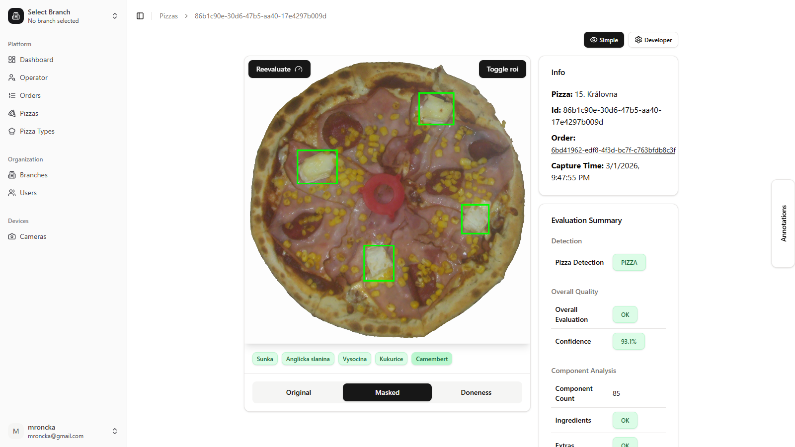 Vosíme Pizza Checker